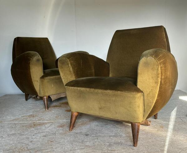 Henri Caillon pour Erton editeur large paire de fauteuils circa 1955 