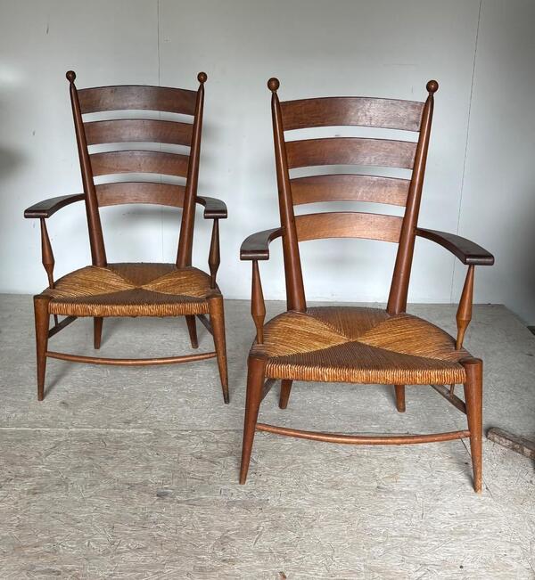 Paolo Buffa ( attri ) paire de larges fauteuils italie vers 1960