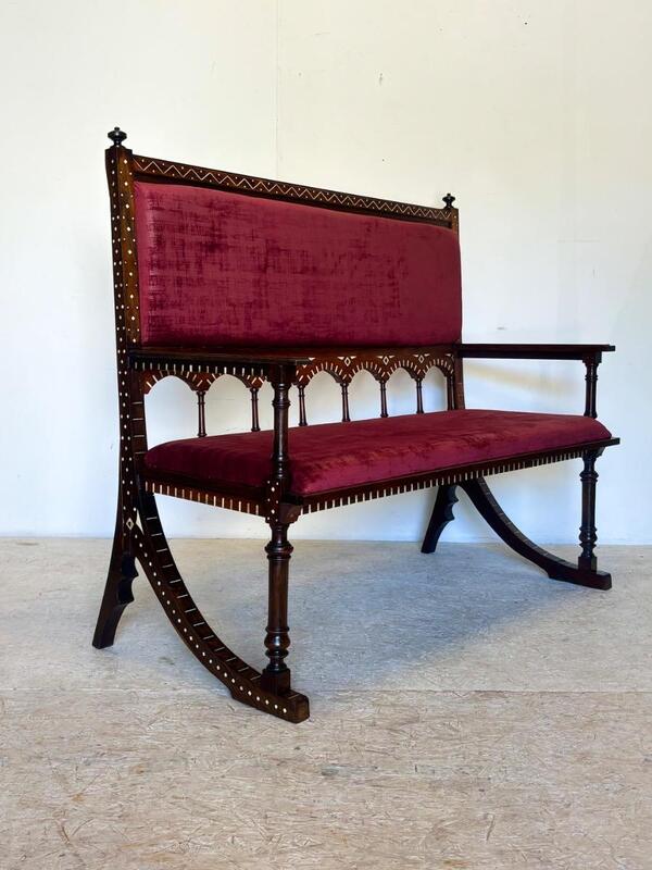 Banquette Art Nouveau Italie vers 1900 Suiveur de Carlo Bugatti