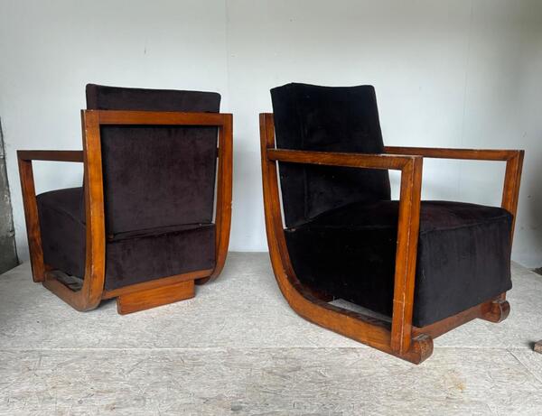 Travail Francais vers 1930 Paire de fauteuils Art Deco