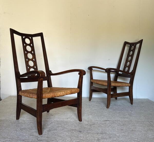 Victor Courtray ( 1896 - 1987 ) paire de fauteuils vers 1940